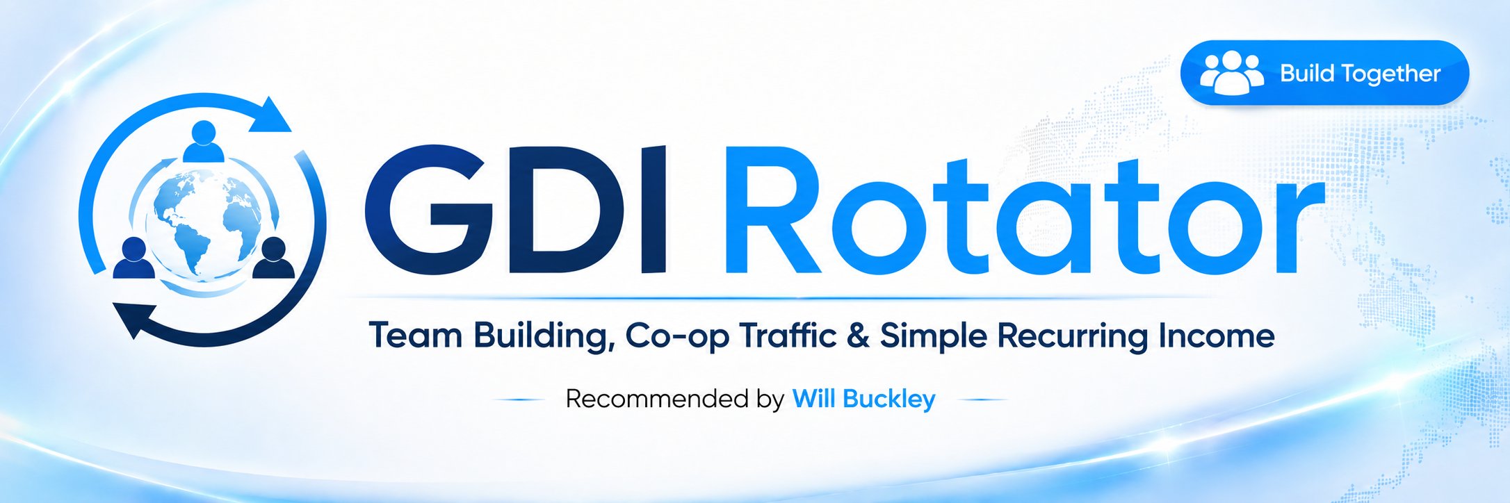 GDI Rotator team building co-op traffic and simple recurring income banner